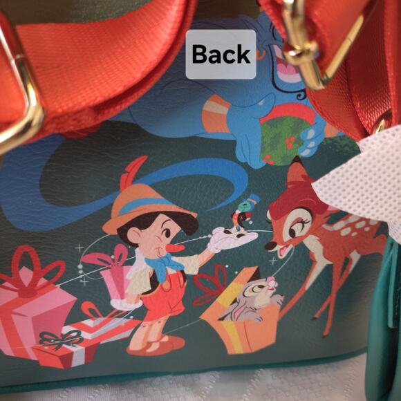 Disney Loungefly Backpack Christmas NWT Tinker Stitch GLOW IN DARK Peter Mickey - Picture 3 of 16